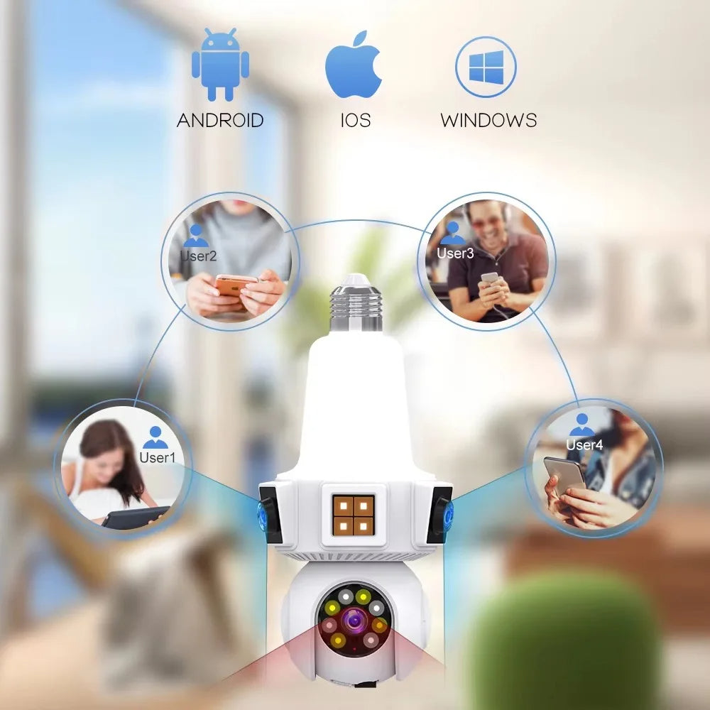 Camara de seguridad 360°con luz LED